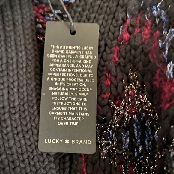 💀✨BNWT LUCKYBRAND SHINE FAIRISLE CARDIGAN SWEATER - Picture 2 of 6